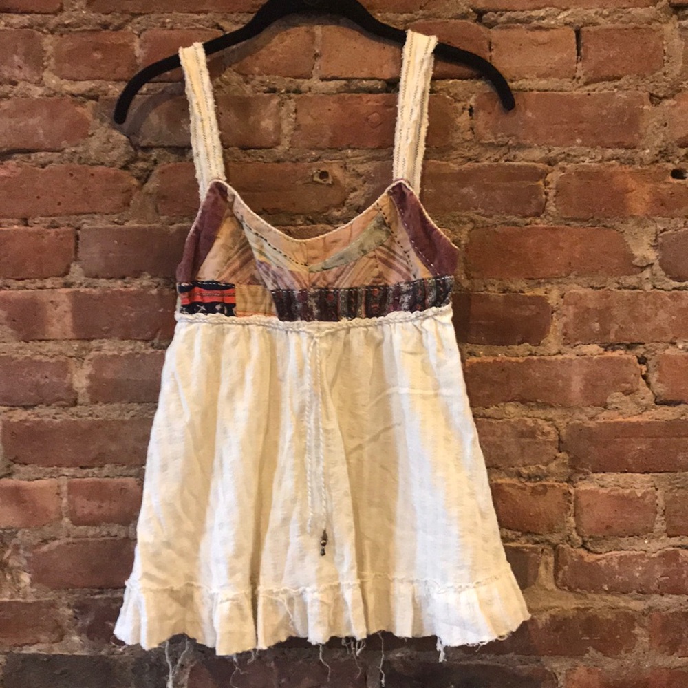 Free People Patchwork Tunic Top with Tie